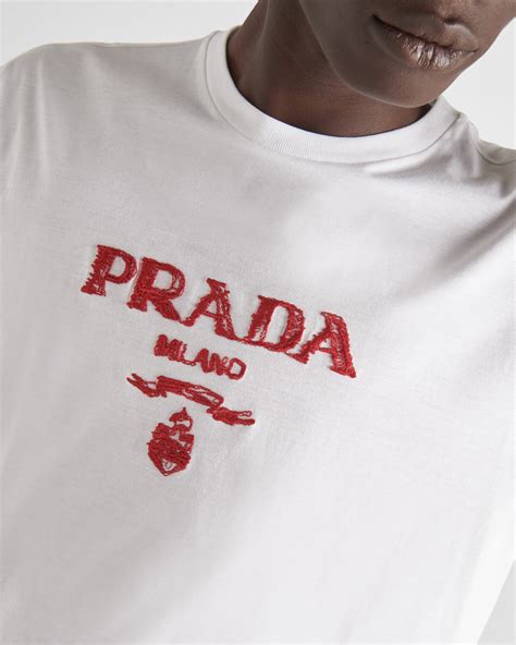 prada white t shirt men|Prada men's t shirts amazon.